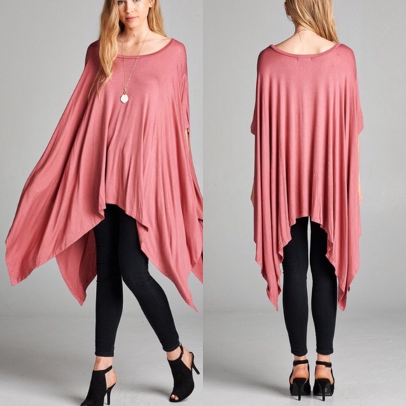 🎉SOLD OUT🎉High Low hem, light salmon scarf tunic - Picture 2 of 3